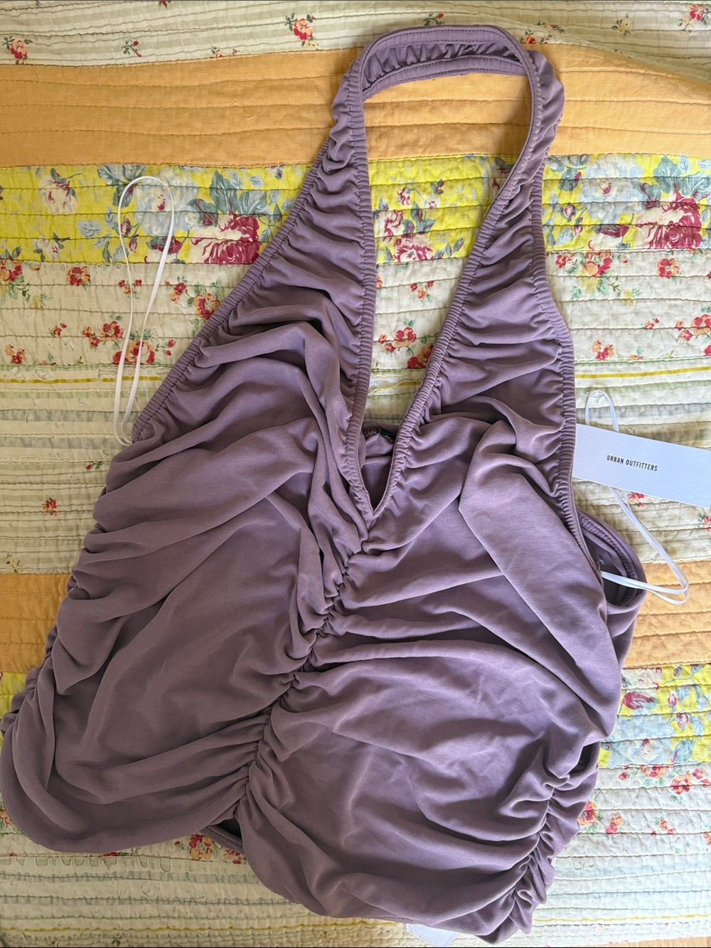 Urban Outfitters Lavender Ruched Halter Tank